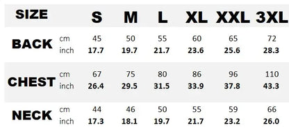 hooded dog winter coat size chart for medium and large dogs, showing back, chest, and neck measurements