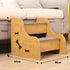 2 step wooden pet stairs for small dogs with non-slip surface, perfect for helping pets access elevated areas.