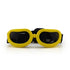 yellow dog sunglasses for small dogs with UV wind dust protection, adjustable strap pet glasses